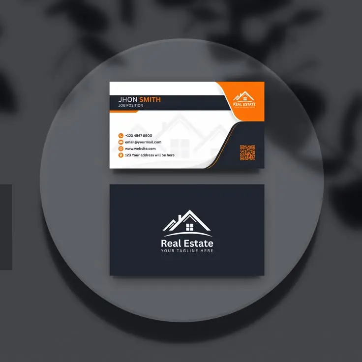 Modern Real Estate Business Card Canva Template.webp
